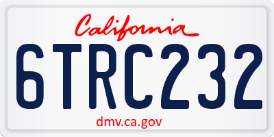 CA license plate 6TRC232