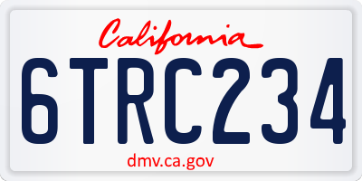 CA license plate 6TRC234