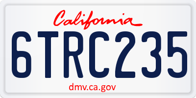 CA license plate 6TRC235
