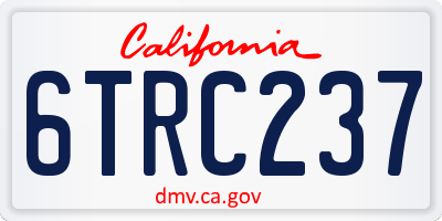 CA license plate 6TRC237