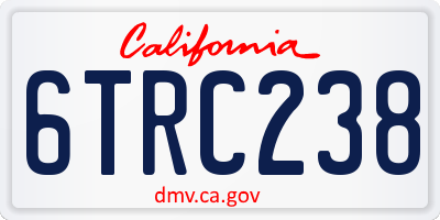 CA license plate 6TRC238