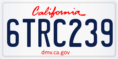 CA license plate 6TRC239