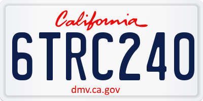 CA license plate 6TRC240
