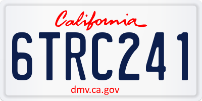CA license plate 6TRC241
