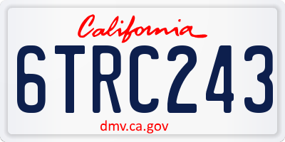 CA license plate 6TRC243
