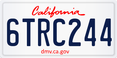 CA license plate 6TRC244