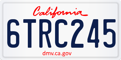 CA license plate 6TRC245