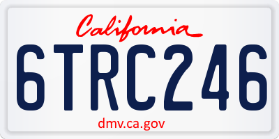 CA license plate 6TRC246
