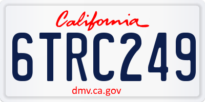 CA license plate 6TRC249