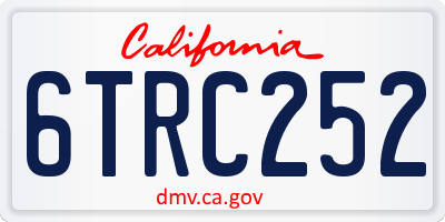 CA license plate 6TRC252