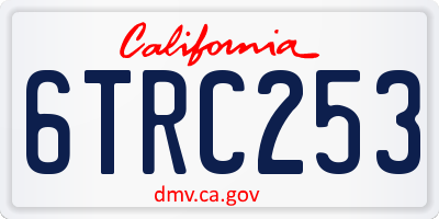 CA license plate 6TRC253