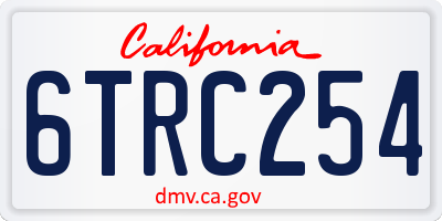 CA license plate 6TRC254
