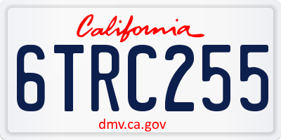 CA license plate 6TRC255