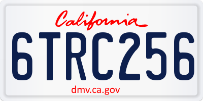 CA license plate 6TRC256