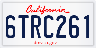 CA license plate 6TRC261
