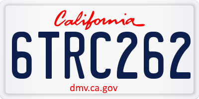 CA license plate 6TRC262