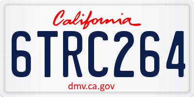 CA license plate 6TRC264
