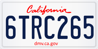 CA license plate 6TRC265