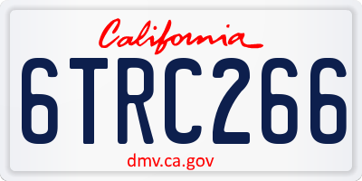 CA license plate 6TRC266