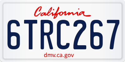 CA license plate 6TRC267