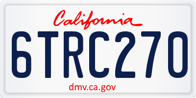 CA license plate 6TRC270