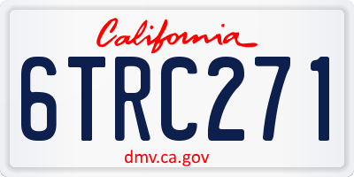 CA license plate 6TRC271