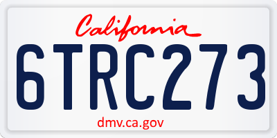CA license plate 6TRC273