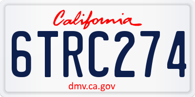 CA license plate 6TRC274