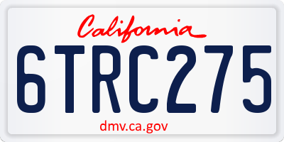 CA license plate 6TRC275