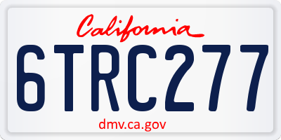 CA license plate 6TRC277