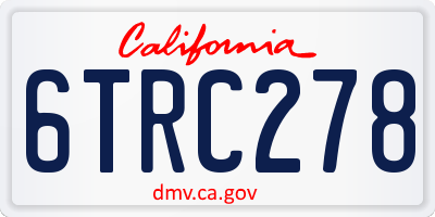 CA license plate 6TRC278