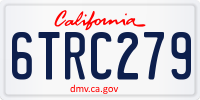 CA license plate 6TRC279