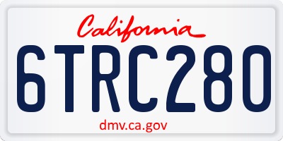 CA license plate 6TRC280