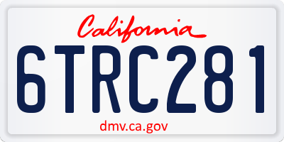 CA license plate 6TRC281