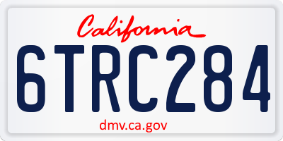 CA license plate 6TRC284