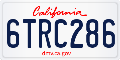 CA license plate 6TRC286