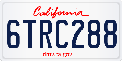 CA license plate 6TRC288