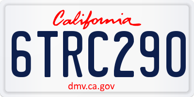 CA license plate 6TRC290