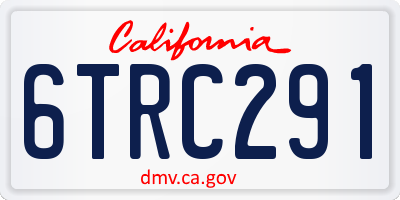 CA license plate 6TRC291