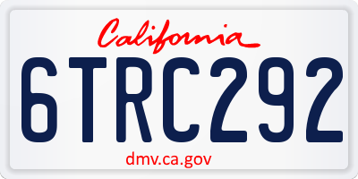 CA license plate 6TRC292