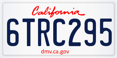 CA license plate 6TRC295