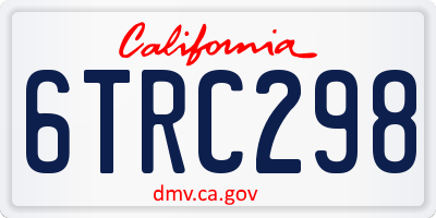 CA license plate 6TRC298