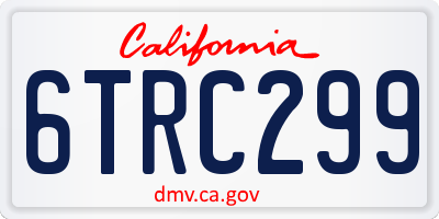 CA license plate 6TRC299