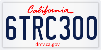 CA license plate 6TRC300