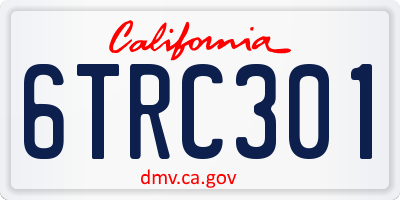 CA license plate 6TRC301