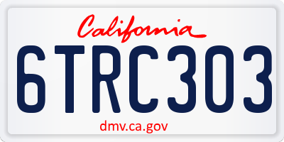 CA license plate 6TRC303