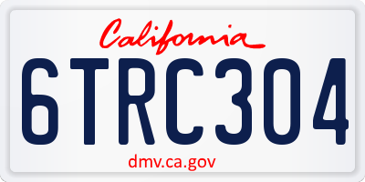 CA license plate 6TRC304
