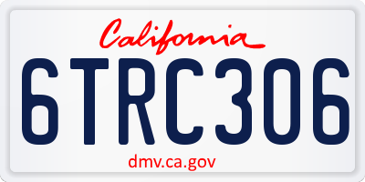 CA license plate 6TRC306