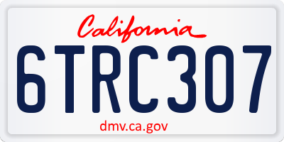 CA license plate 6TRC307