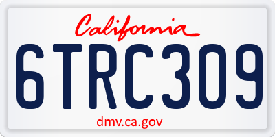 CA license plate 6TRC309